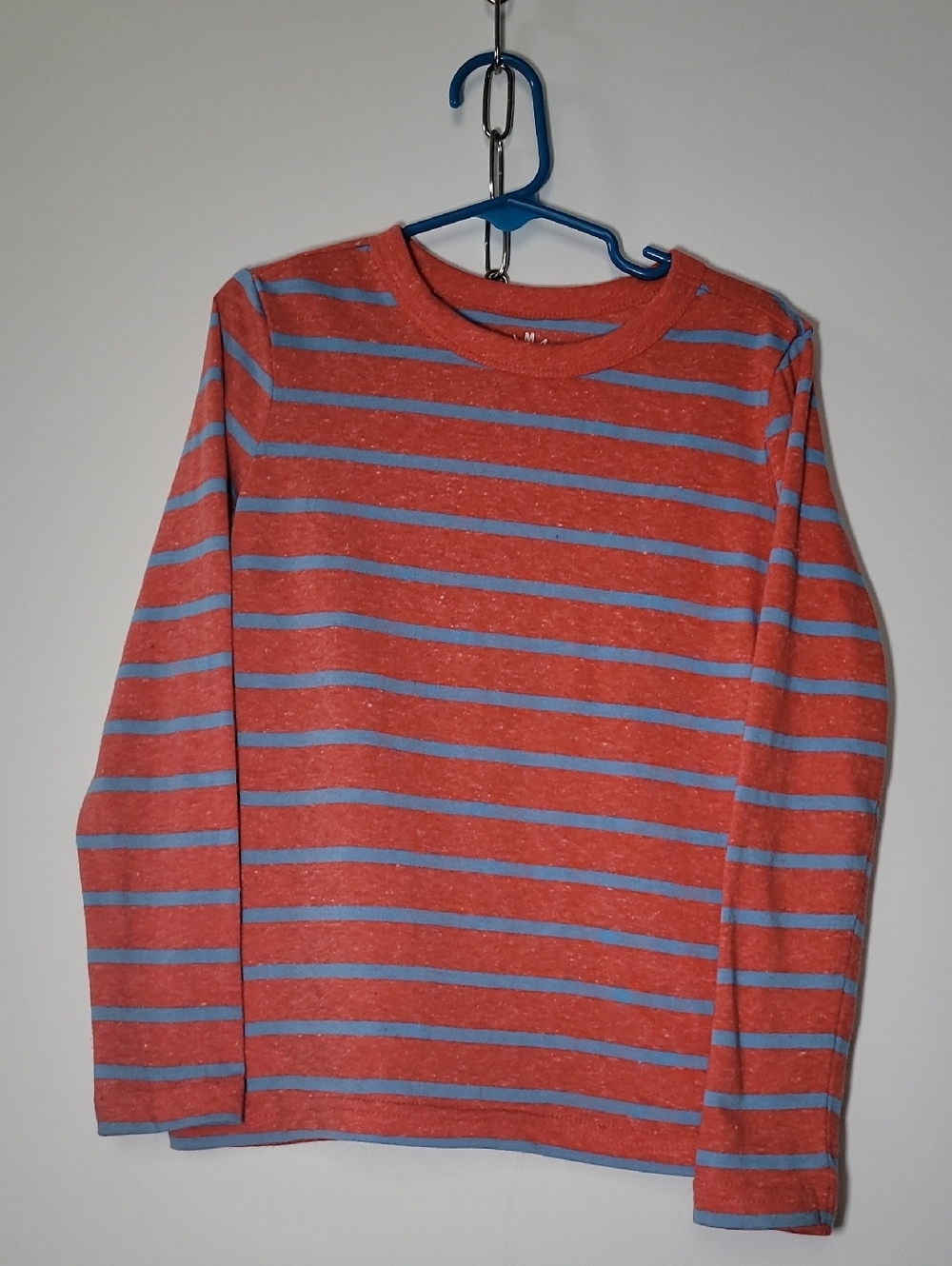 Primary Red & Blue Striped Long Sleeve Crewneck Shirt